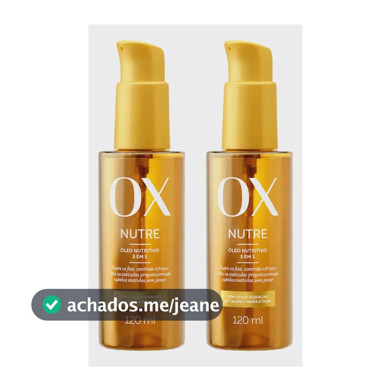 Kit C/2 Óleo Nutritivo 3 Em 1 Ox Nutre 120ml