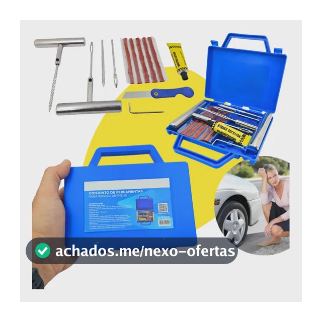 Kit Remendo Macarrão Reparo Conserto Pneu Carro Moto Maleta