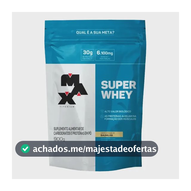 Super Whey Protein Concentrado 900g Refil Max Titanium Sabor Baunilha