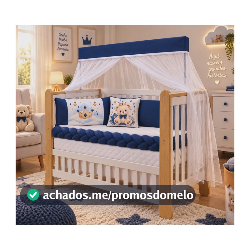 Kit Para Berço Confortável Seguro Bebê Menino Menina Barato Reizinho