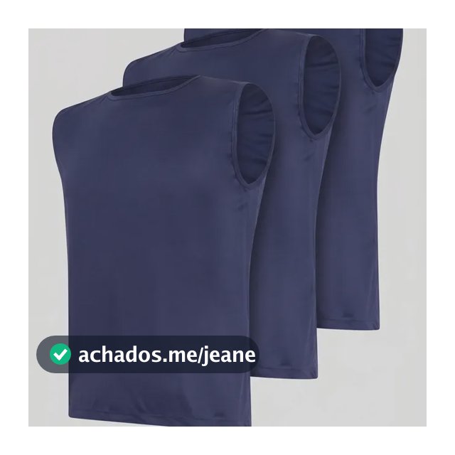Kit 3 Regata Masculina Dry Fit Cavada Machão 3 Azuis M