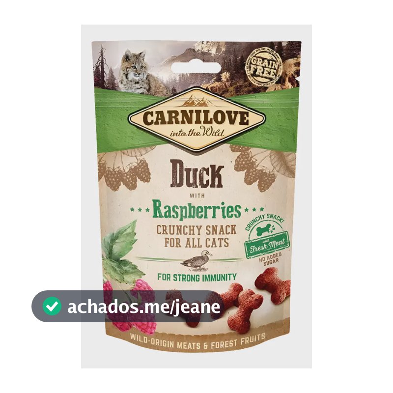 Carnilove Crunchy Snack Pato Crocante E Framboesas Para Gato