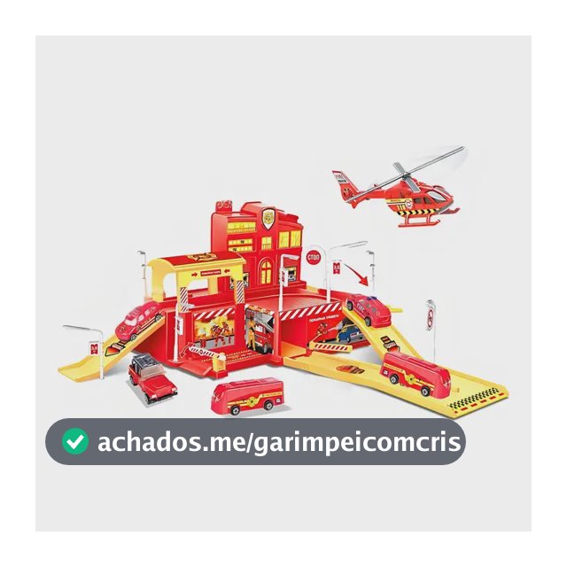 Pista de Carrinhos Infantil Bombeiro com 5 Veículos e Acessórios Maxi Toys