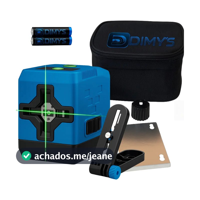 Nível Laser 2 Linhas Verde em cruz 20m Esquadro Prumo 3D Autonivelante DIMY'S BATH HOME