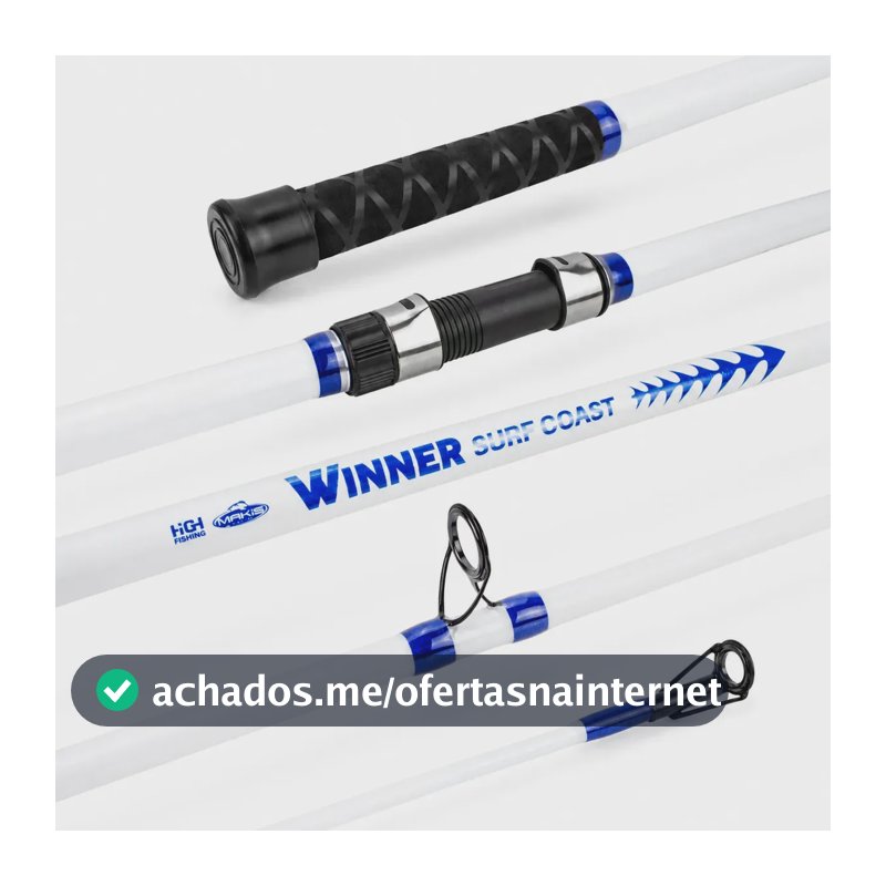Vara De Praia Winner Surf Cost Pesca Pesada Molinete 3,60mt Branca