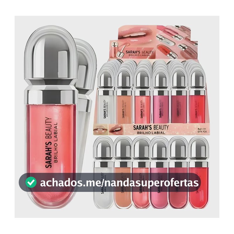 Kit 6 Gloss Labial Sara Sarah's Beauty Brilho Intenso O Best Kit C/6