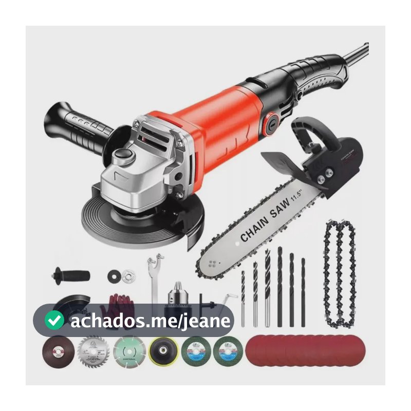 Esmerilhadeira Angular GM Bear 3 em 1, Com Furadeira e Motosserra 980W