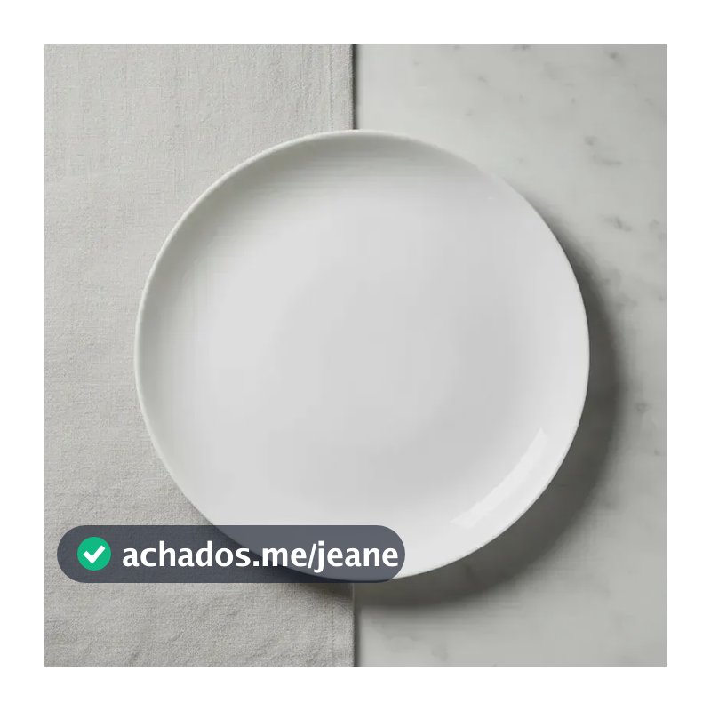 Jogo de Pratos Rasos de Vidro Branco Liso para 6 Pessoas