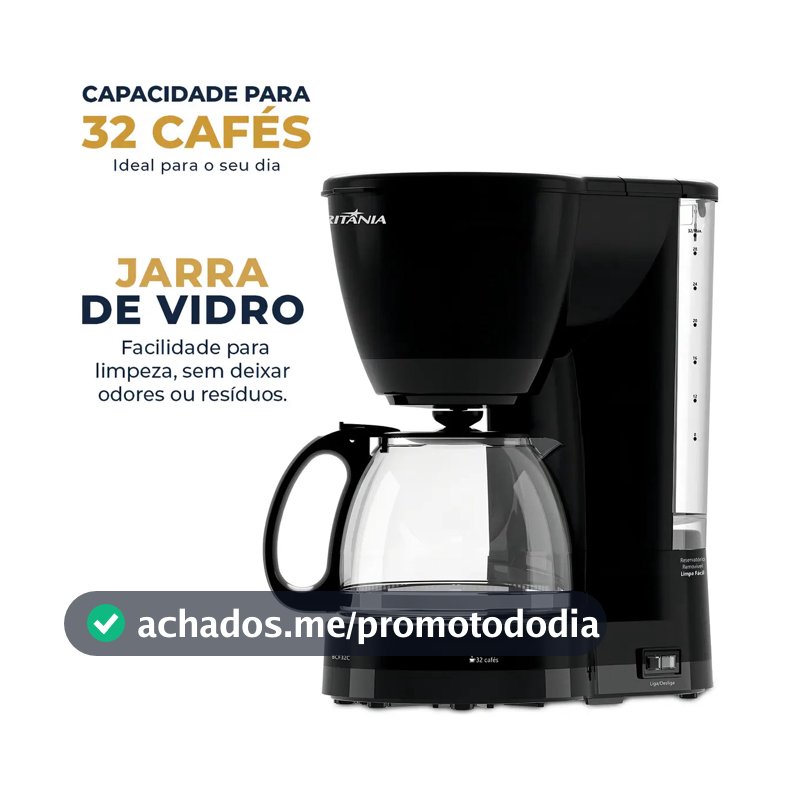 Cafeteira britânia bcf32c 32 cafés 1,2l Preto