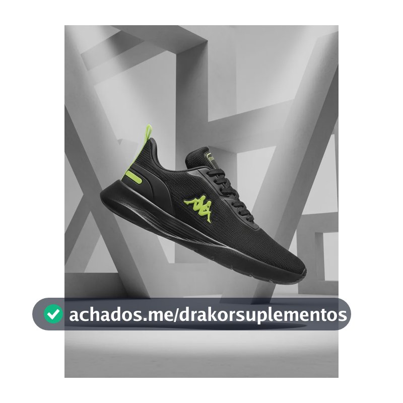 Tenis Kappa Treviso Original Unissex Confortável Academia Preto-amarelo-limão 41 Br