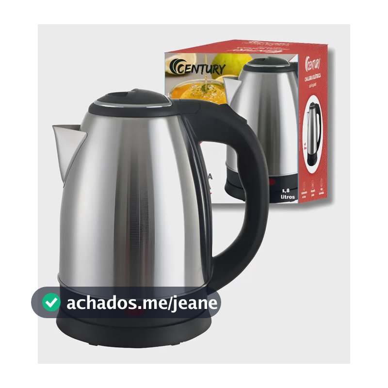 Chaleira Elétrica 1,8l Inox 1000w Fervura Rápida 1,8 Litros Prateado 127v