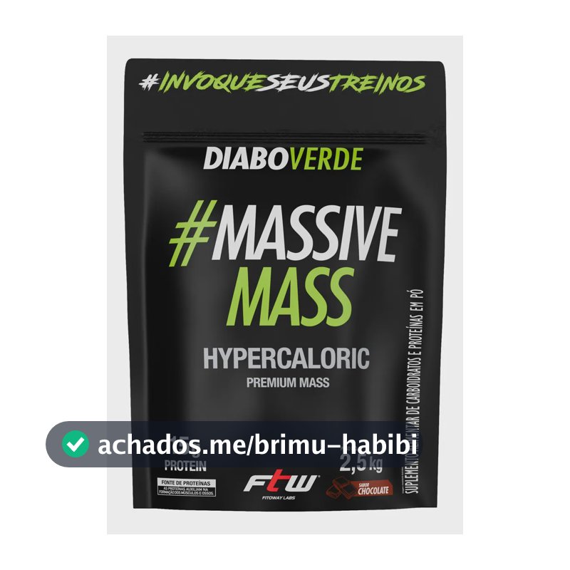 Massive Mass Hipercalórico Refil 2,5kg Sabor Chocolate FTW - DIABO VERDE