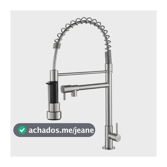 Torneira Gourmet Cozinha 50cm Misturador Monocomando Ducha Cinza Brilhante