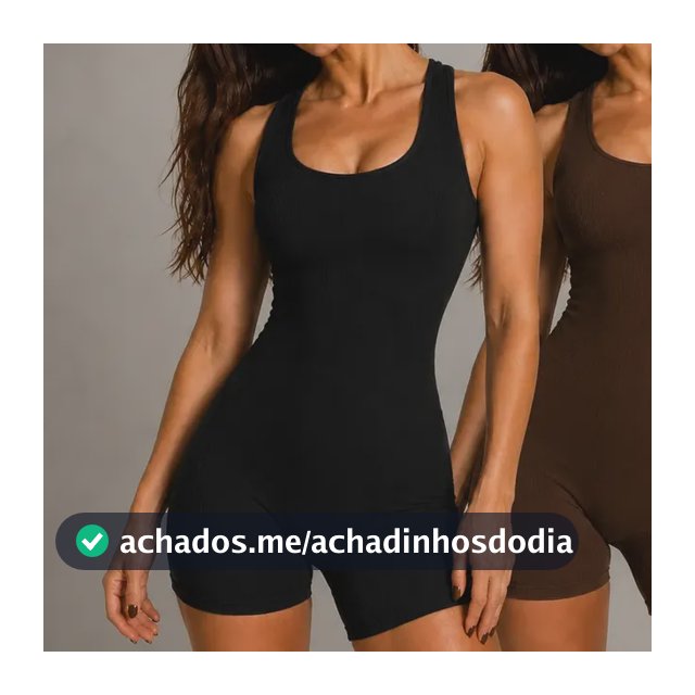 Kit 2 Macacão Curto Feminino Ribana Canelada Estiloso