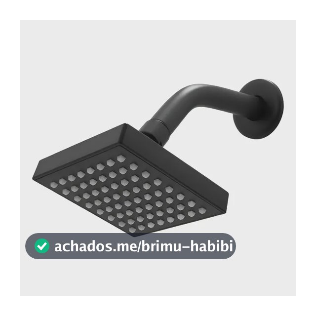 Ducha Quadrada Chuveiro Articulável Solar Gás Preto Fosco Cinza-escuro