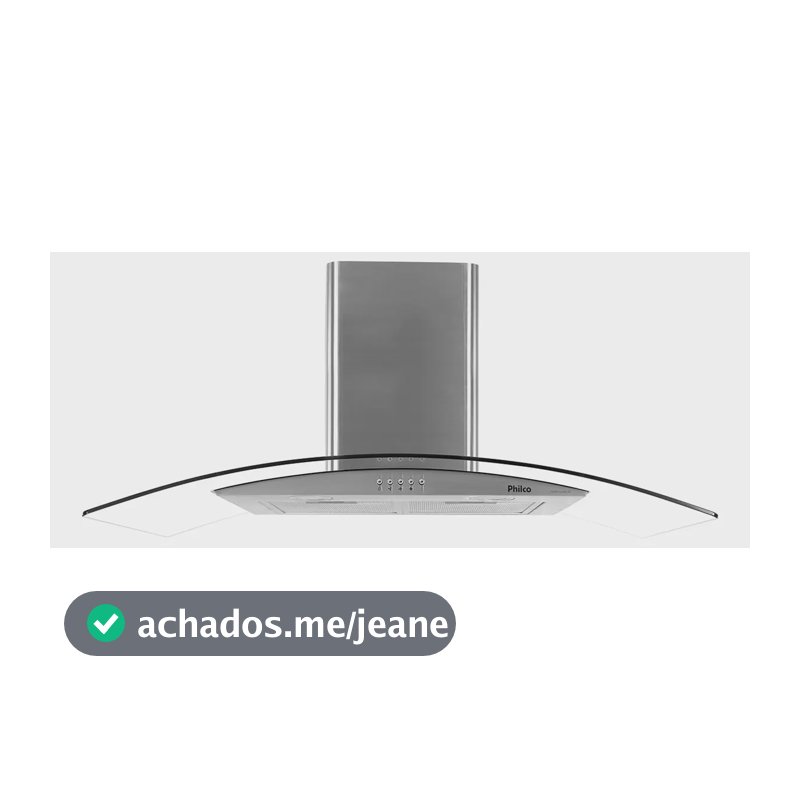 Exaustor Depurador de Cozinha Philco Glass PCO90G aço inoxidável de parede 90cm x 35.3cm x 50cm prateado