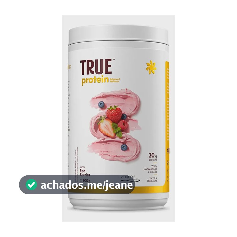 True Protein Red Berries 900g True Source Sabor Frutas vermelhas