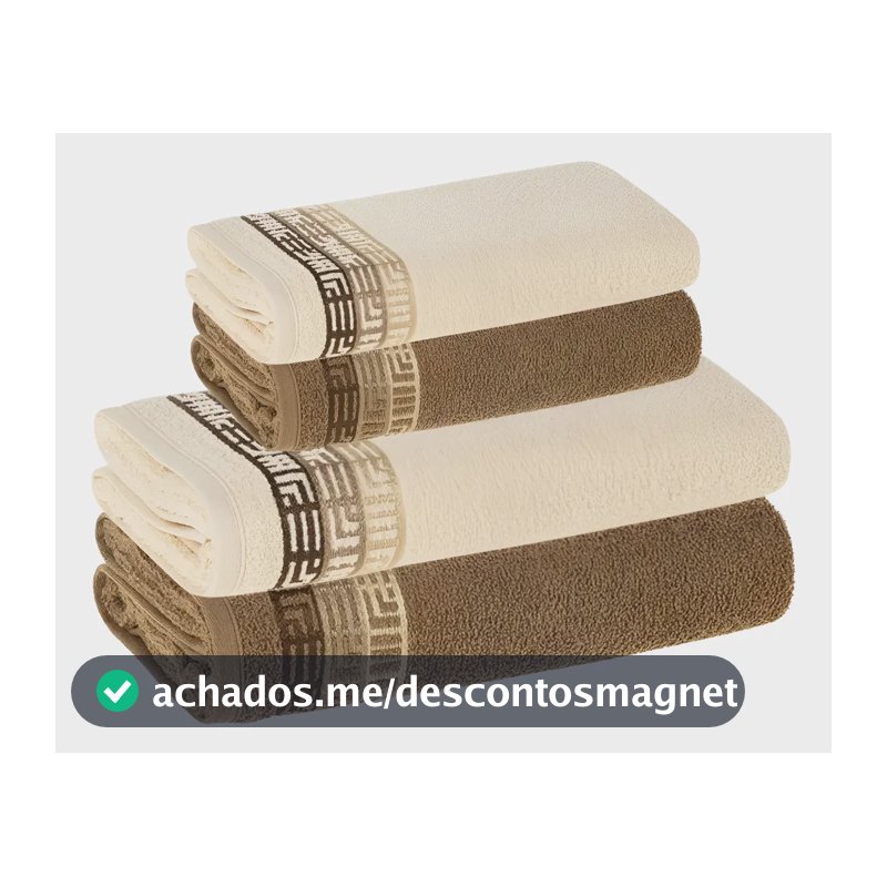 Jogo De Toalhas 4 Pçs Fio Cardado 100% Algodão Bosco Karsten