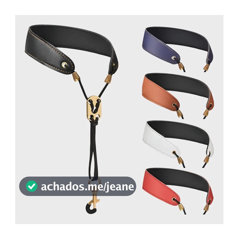 Correia Para Sax Alto Acolchoado Ajustável Cores 10% Off Preta