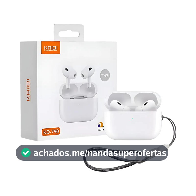 Fones de Ouvido Sem Fio Kaidi KD-790 Bluetooth Branco Academia Antiruído