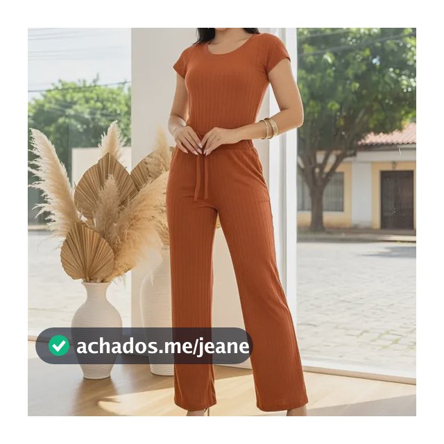Conjunto Calca Pantalona E Blusa Manga Curta Casual Luxo Top