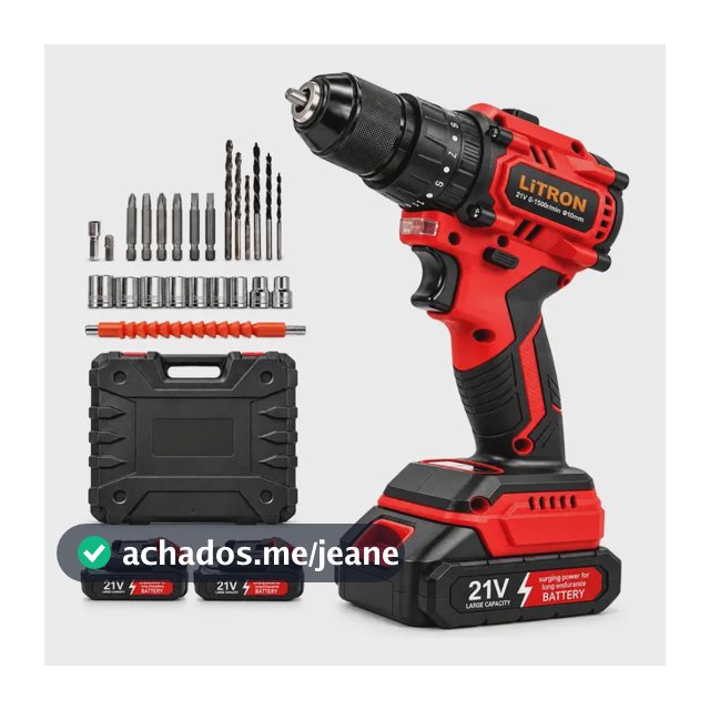 Furadeira Parafusadeira Impacto 21v 2 Baterias e Maleta Brushless