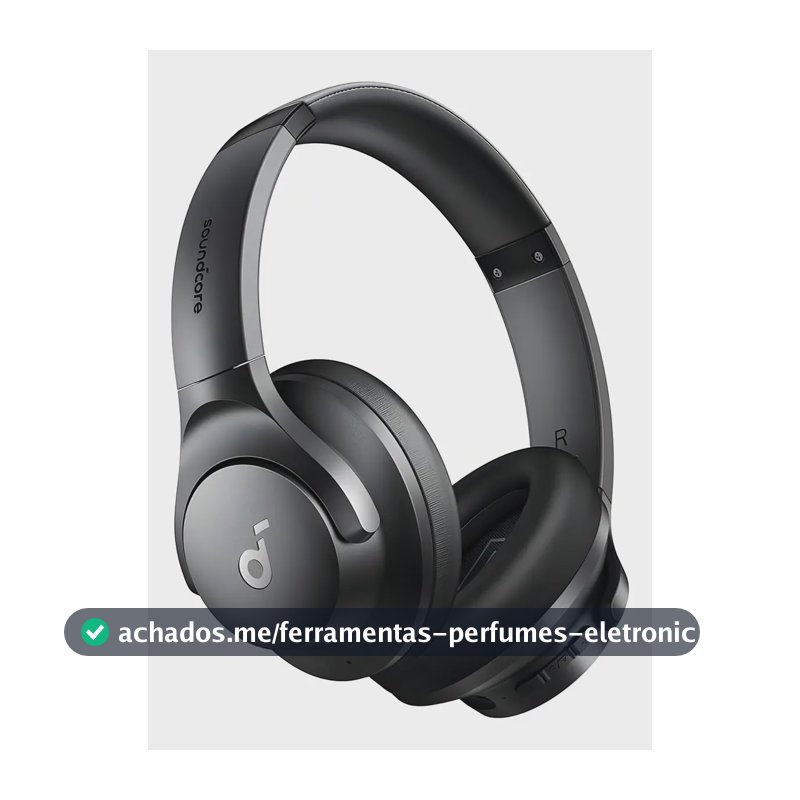 Fone de Ouvido Bluetooth soundcore Q20i da Anker, ANC Híbrido Ativo, 60H,Áudio Hi-Res Graves Potentes, Cancelamento de Ruído Headphone Bluetooth Over Ear, Personalização de Som via App, Preto