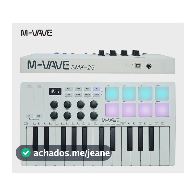 Teclado Controlador M-vave Smk-25 - Midi 25 Teclas