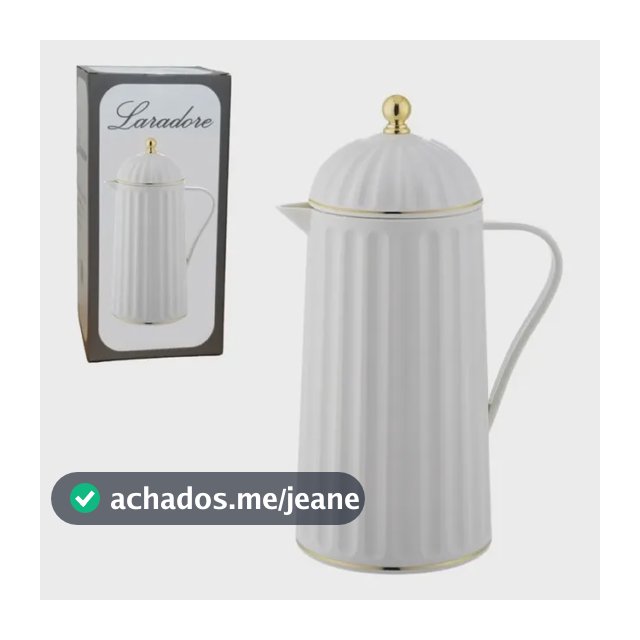 Garrafa Térmica De Café Laradore Roma - Branca E Dourada 1l Branca