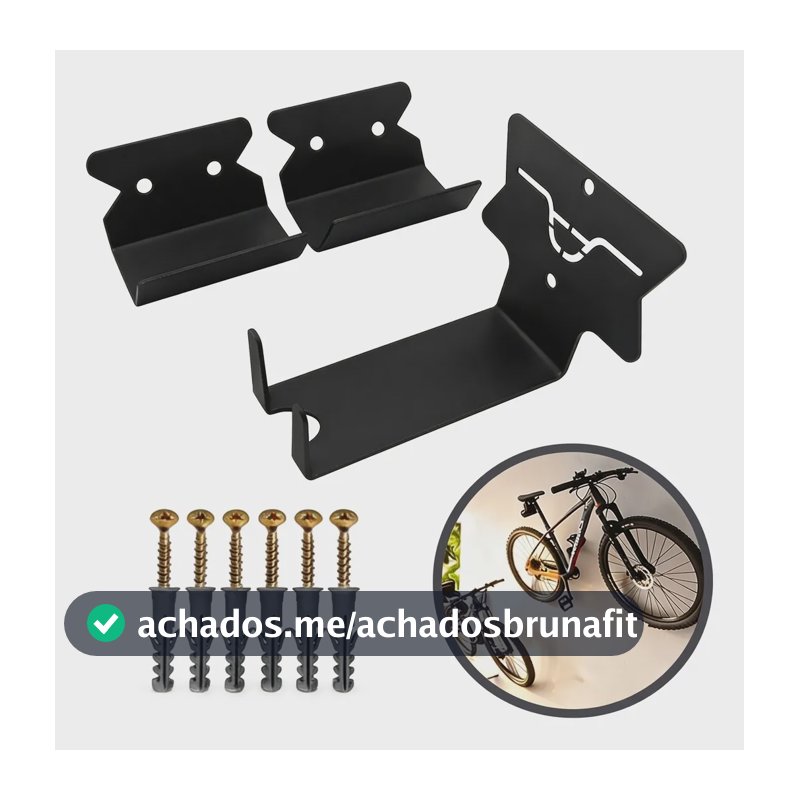 Suporte De Parede Bike Horizontal Organizador Apartamento Preto