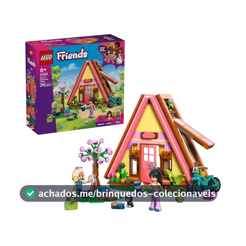 LEGO Friends Cabana de Glamping ao Ar Livre 42682; Conjunto de construção de acampamento; Brinquedo para criar histórias; Ideia de presente para o Dia das crianças; 6+