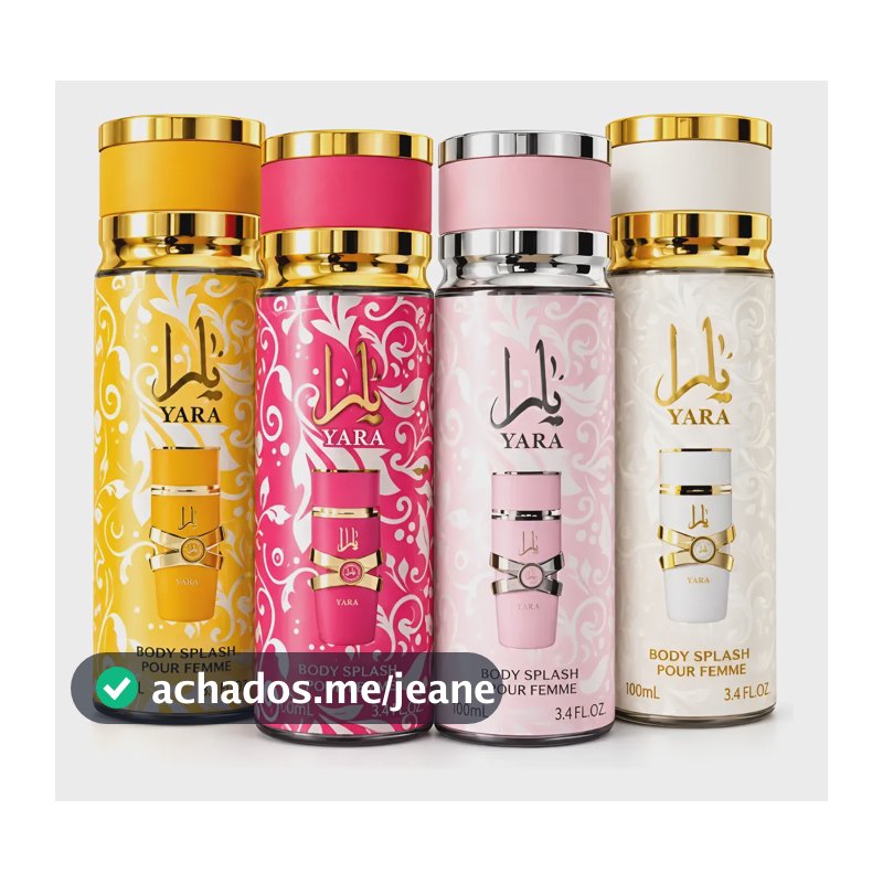 Kit 4 Body Splash Árabe Feminino Pink Rose Yellow White 90ml