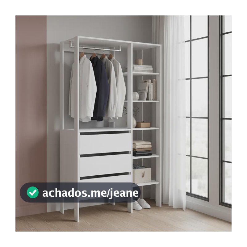 Closet 03 Gavetas Db001 Branco Pp Milani Store Branco Branco