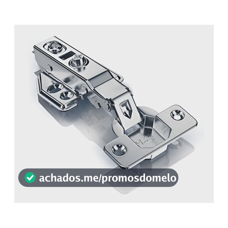 Kit 20 Dobradiças 35mm Reta Aço Inox Amortecedor P/ Moveis HD