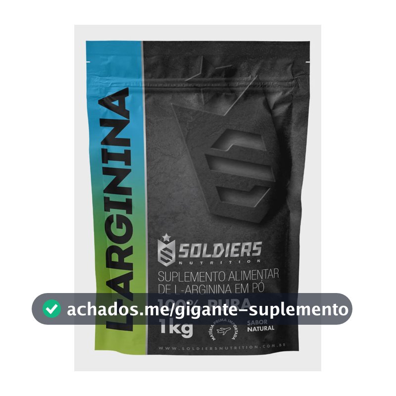 Arginina Em Pó 1kg 100% Pura Soldiers Nutrition Performance e Recuperação Muscular
