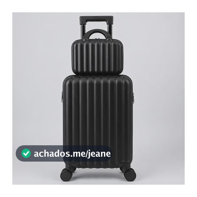 Mala De 10kg Bordo De Mão Bloguerinha Com Frasqueira Preto Liso