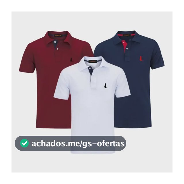 Kit 3 Camisas Gola Polo, Original Camisetas Blusas Qualidade