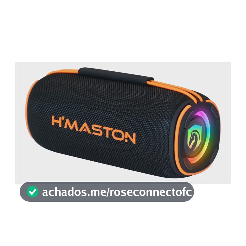 Caixa De Som Bluetooth Portátil 40w H'maston Tn22 Rgb Tws Preto 127/220v