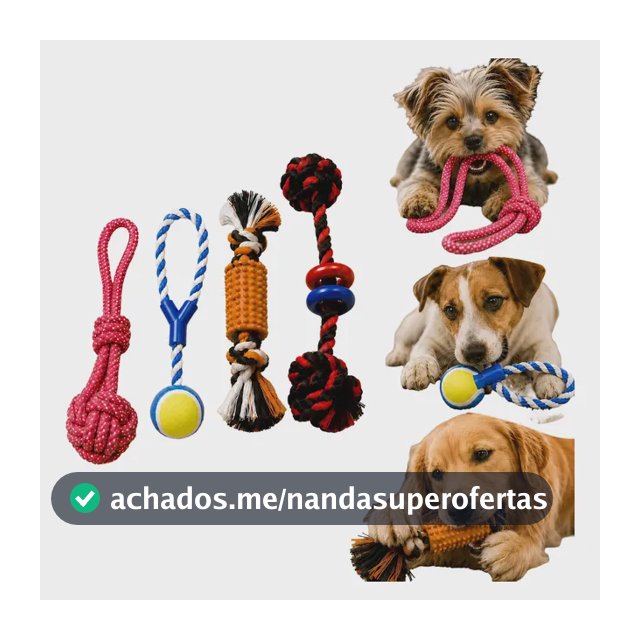 Kit 4 Brinquedos Mordedor Corda Pet Resistente Para Cães