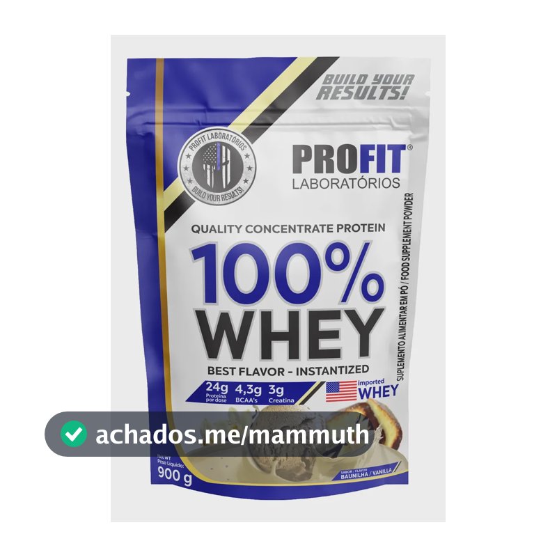 Whey protein Profit 100% Quality Concentrate em pó sabor Baunilha x 900g