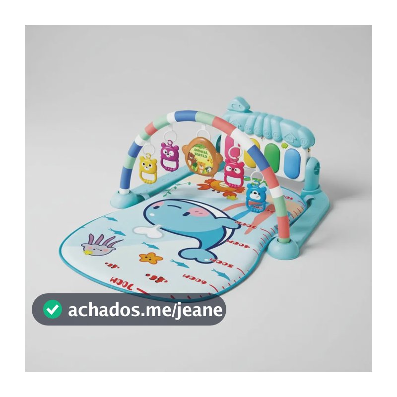 Tapete Bebê Atividades Musical Com Piano Interativo Azul Azul