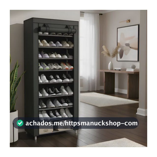 Sapateira Organizador De Sapatos Com 9 Prateleiras Tnt Cor Preto