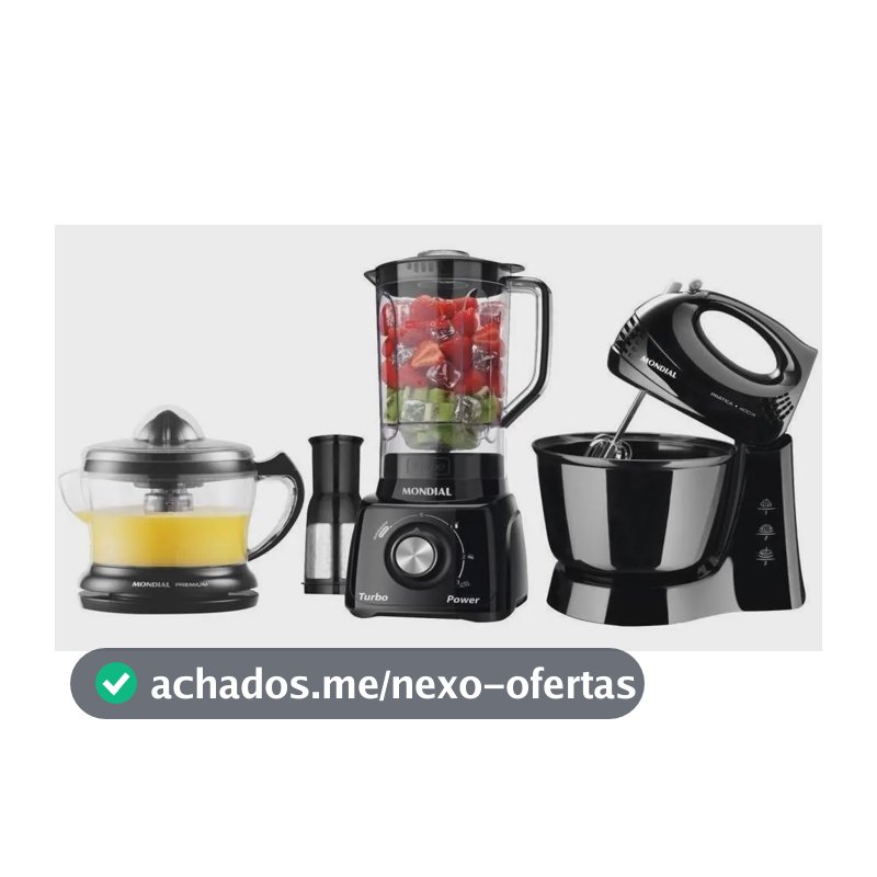 Kit Cozinha Mondial Liquidificador Batedeira E Espremedor KT-105-B