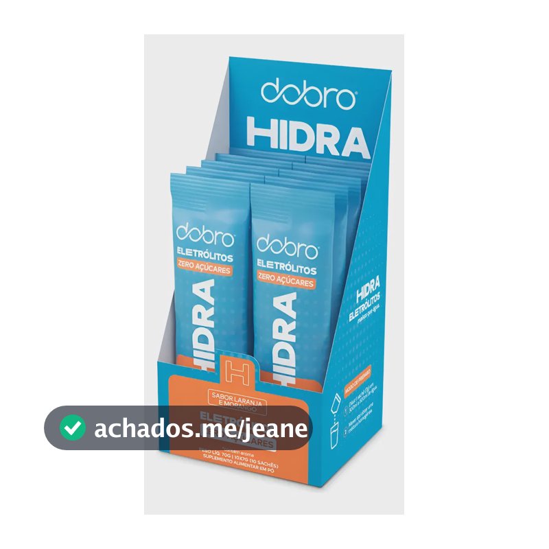 Suplemento em pó Dobro Hidra Eletrolitos Caixa com 10 sabor Laranja e Morango x 70g 10 un
