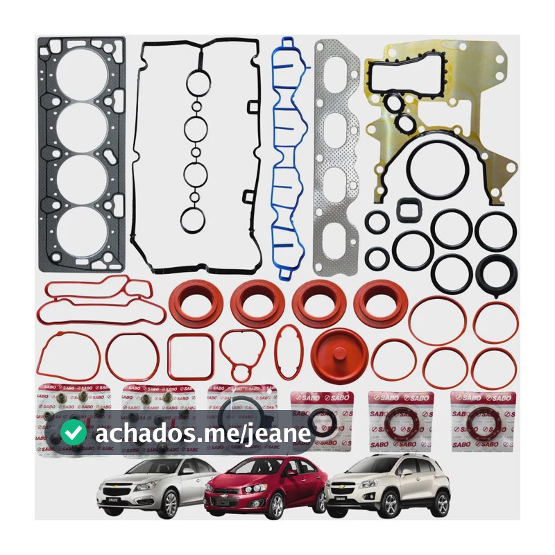 Jogo Junta Motor Cruze Sonic Tracker 1.8 16v C/retentor Sabó Cruze 1.8 16v 2011 A 2016