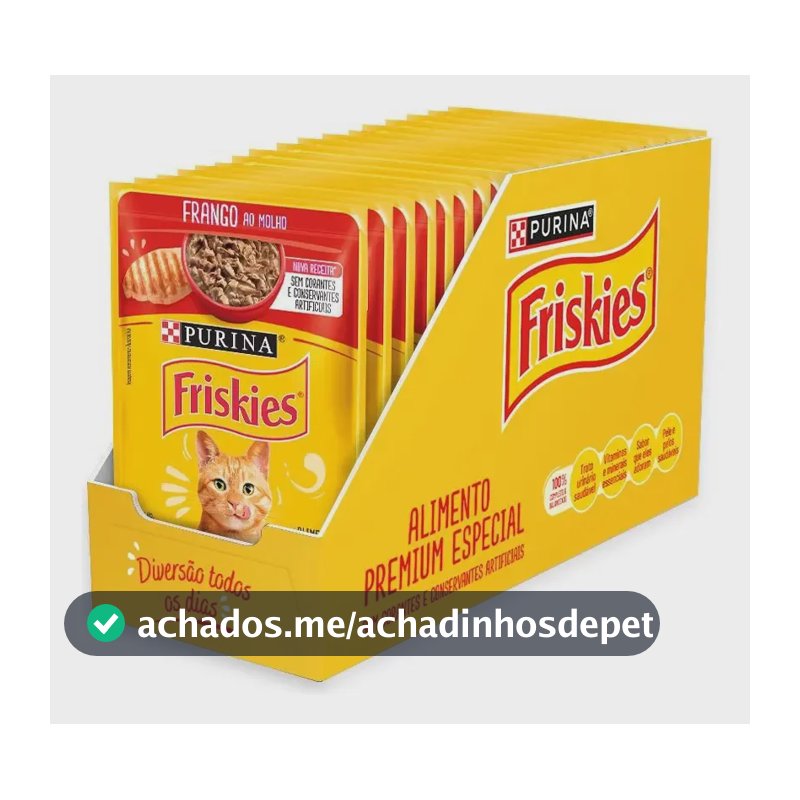 Ração Úmida PURINA FRISKIES para Gatos Adultos Frango ao molho 85g - com 15 unidades