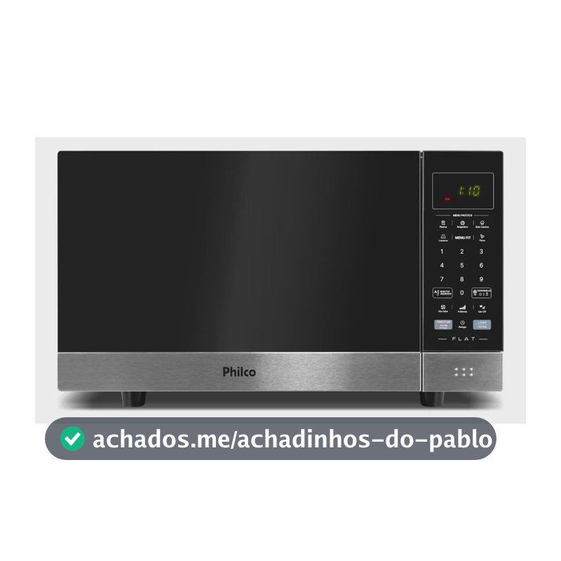 Micro-Ondas PMO30F Flat 28L Preto Espelhado Philco 220V