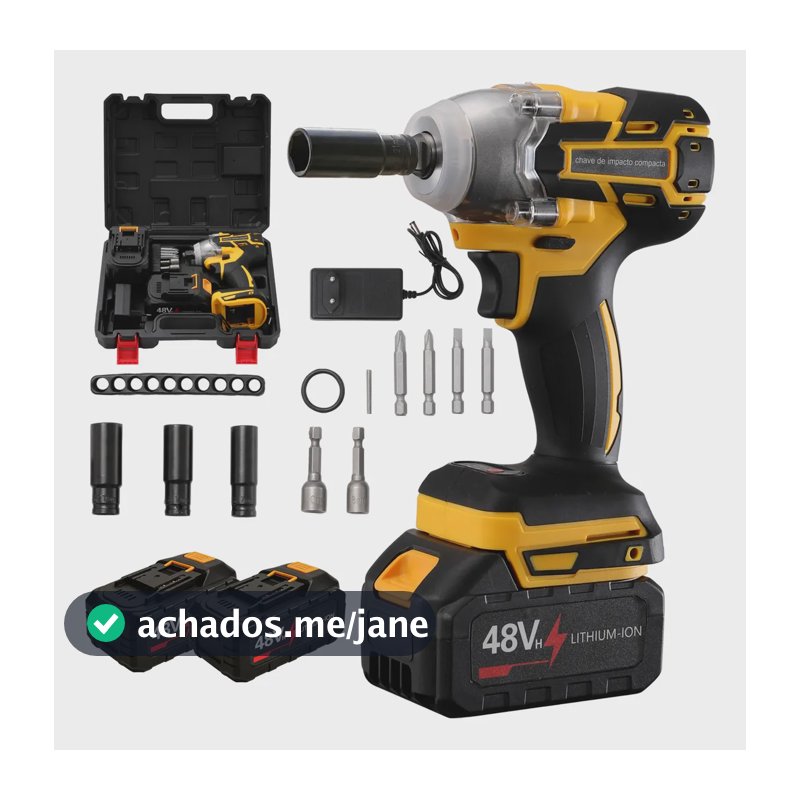Chave De Impacto A Bateria 48v Profissional Amarelo 48v