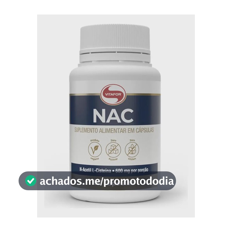 Suplemento em cápsula Vitafor NAC - 60 cap N-acetilcisteína Sem sabor de 60 un