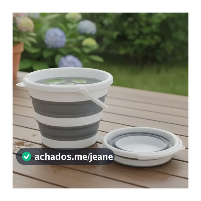 Balde Dobrável Retrátil 10 Litros Silicone Dobra Grande Cores Sortidas Lavanderia Casa Recipiente Branco
